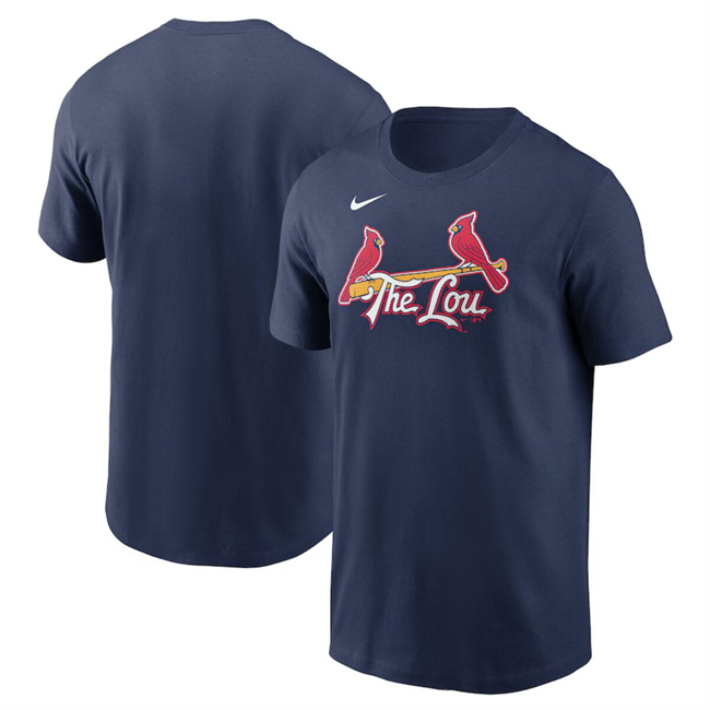 Men's St. Louis Cardinals Navy 2024 City Connect Wordmark T-Shirt